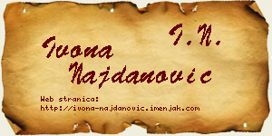 Ivona Najdanović vizit kartica